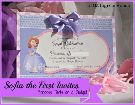 Sofia The First Birthday Invitations