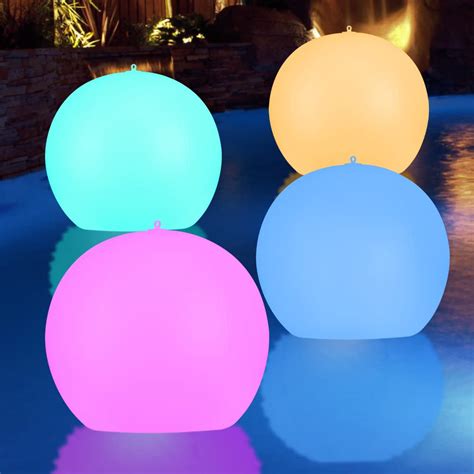 Geediar Pack Solar Floating Pool Lights Inflatable Waterproof Ip