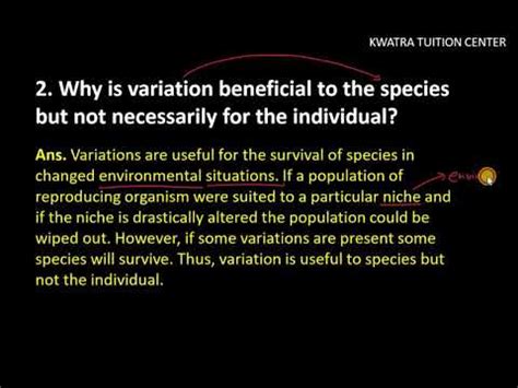 2 Why Is Variation Beneficial To The Species But Not Necessarily For