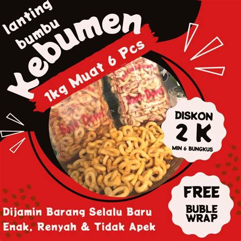 Jual Lanting Bumbu Khas Kebumen Camilan Enak Makanan Ringan