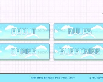 X Cute Pixel Art Twitch Panels Bit Pixel Art Stream Etsy Canada