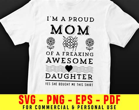 Proud Mom Of A Freaking Awesome Daughter Svg Plant Mom Svg Etsy