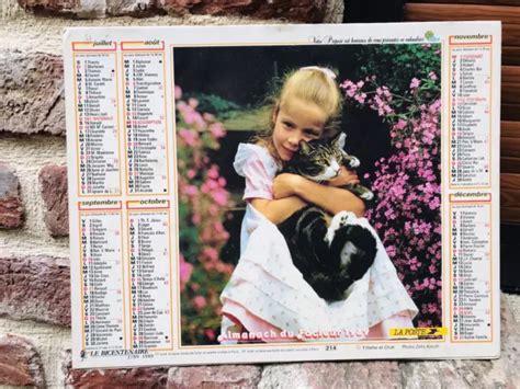 CALENDRIER ALMANACH DES Postes PTT Facteur 1989 Oller Fillette Chat