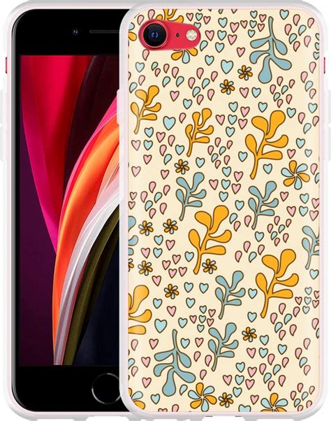 Cazy Hoesje Geschikt Voor IPhone SE 2020 Doodle Flower Bol