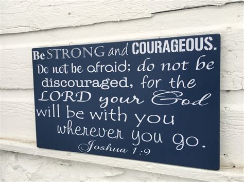 Be Strong And Courageous Joshua Sign Joshua Wood Sign Etsy