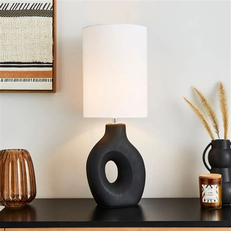 Dinah Sculptural Black Table Lamp Dunelm