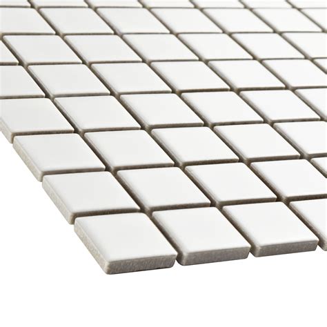 EliteTile Retro Square 1 X 1 Porcelain Mosaic Tile In Matte White