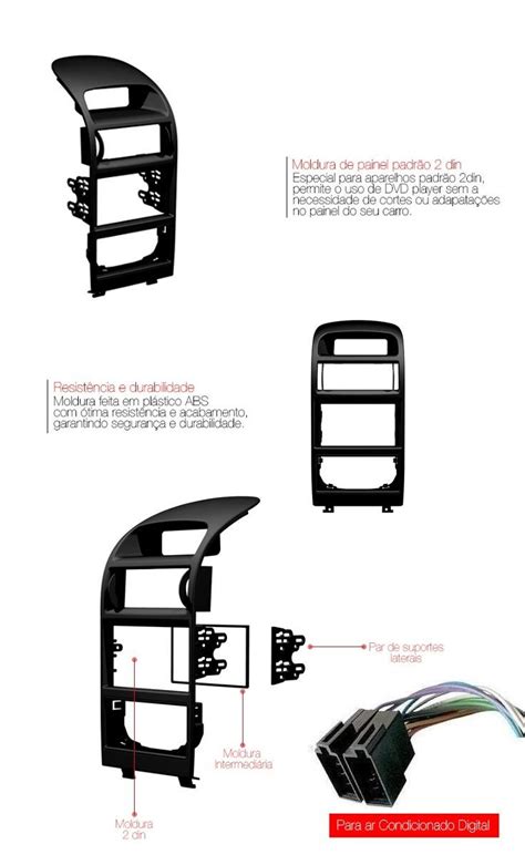 Moldura Painel Central Radio Astra DVD 2 Din Ar Digital AP771