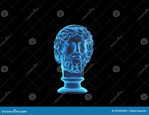 Transparent Hologram Of Zeus Greek God Head Old Classic Historian