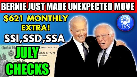 Bernie Sander Just Made Unexpected Move Monthly Extra For Ssi