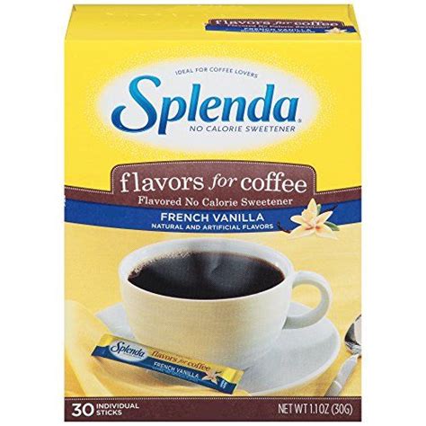 Splenda No Calorie Sweetener Flavors For Coffee French Vanilla 30