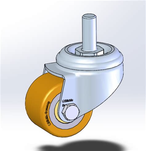 2寸螺栓万向轮3d模型下载三维模型solidworks模型 制造云 产品模型