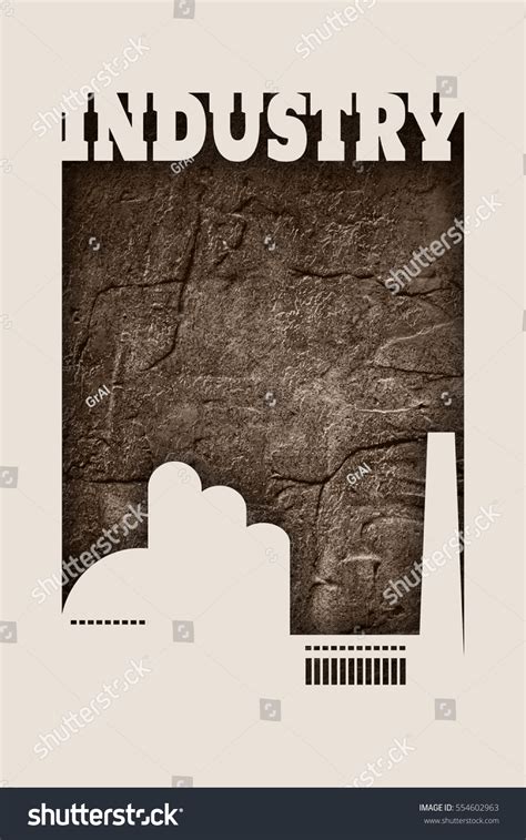 Industrial Style Frame Paper Cutout Factory Stock Illustration ...