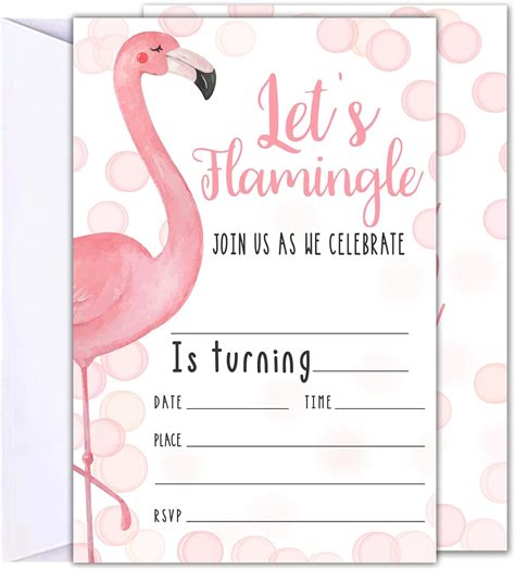 Amazon Moonle Flamingo Birthday Invitation Let S Flamingle