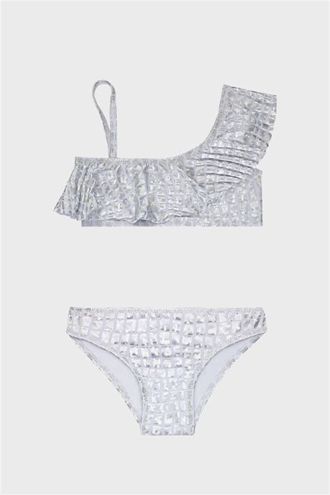 Slipstop Silver Tek Askılı Kolay Kuruyan Uv Korumalı Kız Çocuk Bikini SB SILVER