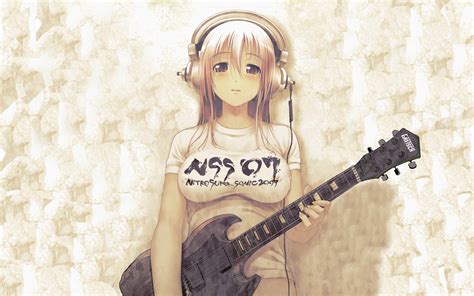 Wallpaper Illustration Anime Girls Guitar Musical Instrument