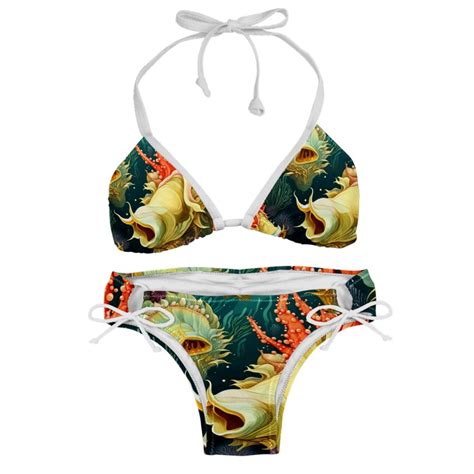 Sea Slug Detachable Sponge Adjustable Strap Bikini Set Two Pack