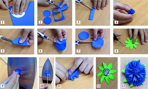 Брошь «Василек» из фоамирана своими руками - мастер-класс | DIY - как ...
