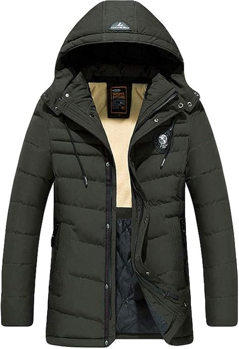 Kaiki Herren Winter Jacke Mantel Lange Winterjacke Männer Winter