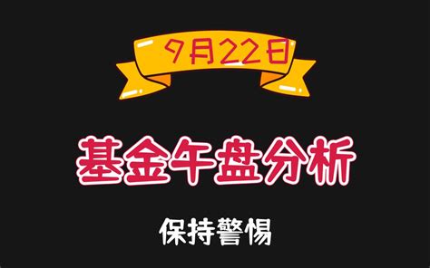 9月22日基金午盘分析：保持警惕哔哩哔哩bilibili