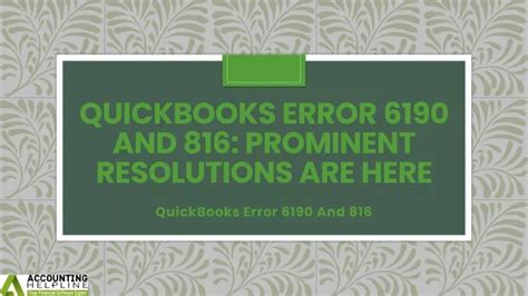 Ppt Some Easiest Methods To Fix Quickbooks Error And