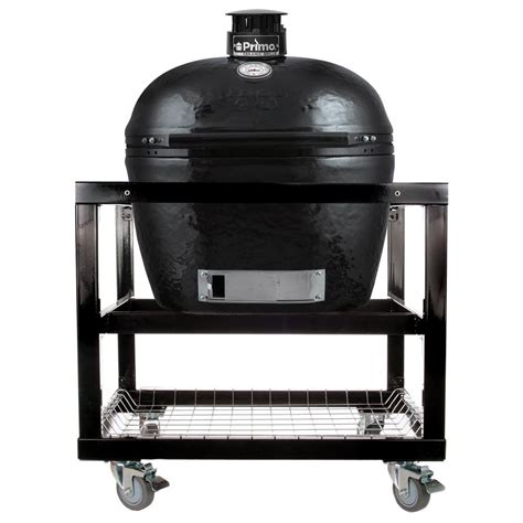 Primo Oval XL 400 Ceramic Kamado Grill On Cart With Stainless Steel