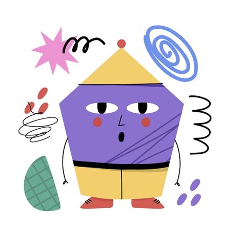 Premium Vector Abstract Geometric Character Basic Polygon Figure With
