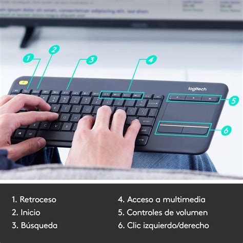 Logitech K400 Wireless Touch Keyboard Preto PcComponentes Pt