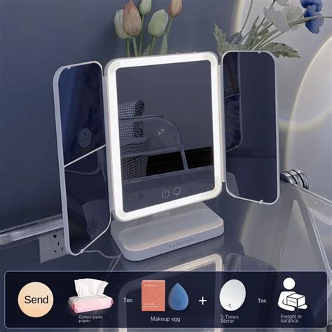 Easehold Miroir De Maquillage De Bureau Pliable Lumi Re Led Avec Lumi