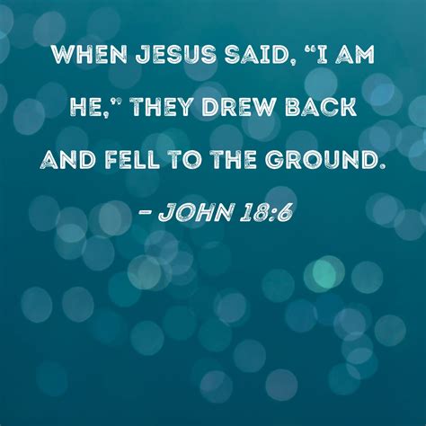 John 186 When Jesus Said I Am He They Drew Back And Fell To The