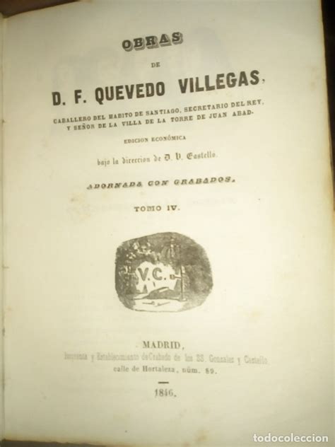 Obras De Francisco Quevedo Villegas Tomos Y Comprar Libros