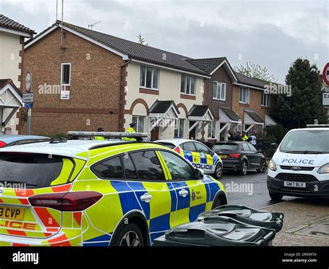 Police Officers At The Scene In Priory Road Dartford Kent A Woman