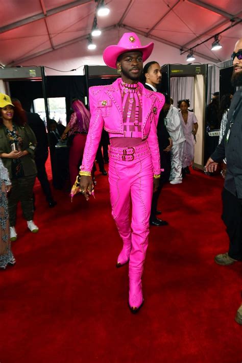 Yeehaw! Lil Nas X's Pink Cowboy Outfit at the Grammys Is Everything and More | Outfits, Gender ...