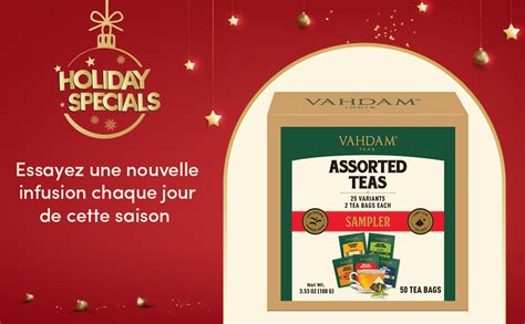 VAHDAM Meilleurs Assortiments De Thé 50 Sachets De Thé 25 Sachets De