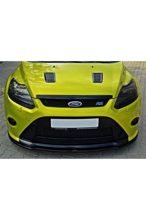 Maxton Design Spoiler Pod Přední Nárazník Ver 2 Pro Ford Focus Rs Mk2 černý Lesklý Plast Abs