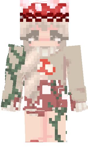 Shroom Girl With Elf Ears Minecraft Skins Minecraft Skin Minecraft Skins Aesthetic