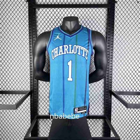 Maillot Vintage Charlotte Hornets Jordan Ball Nbabebe