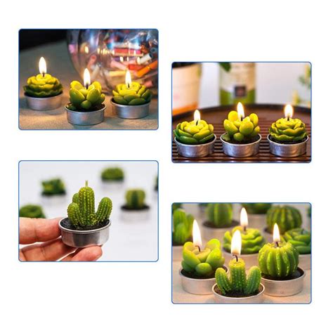 Lot de 12 Bougies cactus La lumière Bougies Bougeoirs MUM Déco