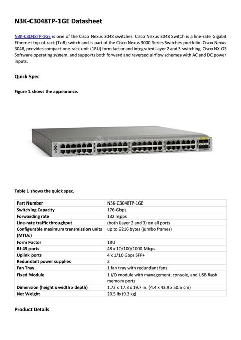 N3k C3048tp 1ge Datasheet By Genevicost Issuu