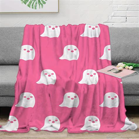 Halloween Blanket Viral Pink Ghost Blanket Reversible Cute Spooky Bed