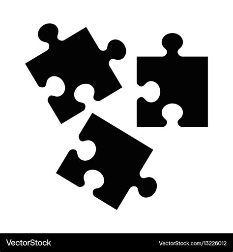 Black Puzzle Icon Royalty Free Vector Image Vectorstock