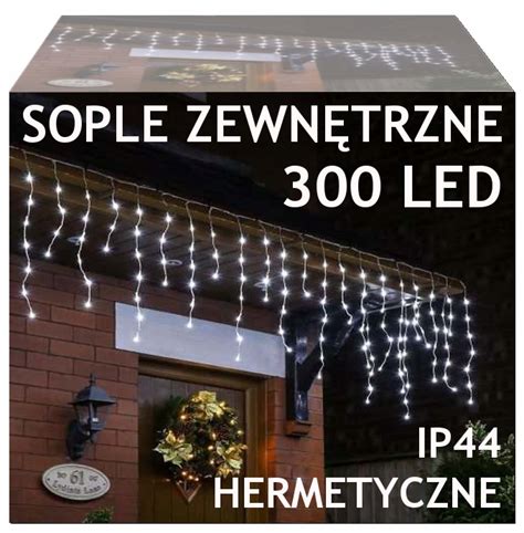 SOPLE ZEWNĘTRZNE 300LED LAMPKI FLASH ZIMNE IP44 12986578129