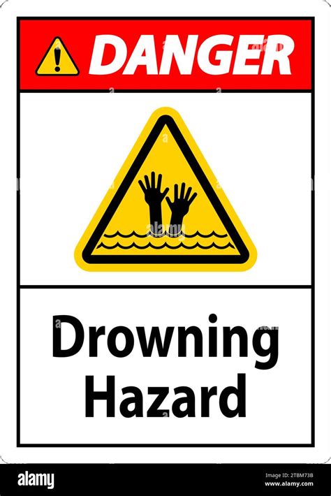 Beach Safety Sign Danger Drowning Hazard Stock Vector Image Art Alamy