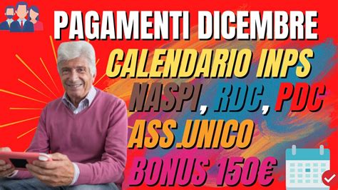 Calendario Pagamenti Inps Dicembre Reddito Di Cittadinanza Naspi