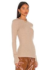 Enza Costa Cashmere Easy Cuffed Crew In Khaki Revolve