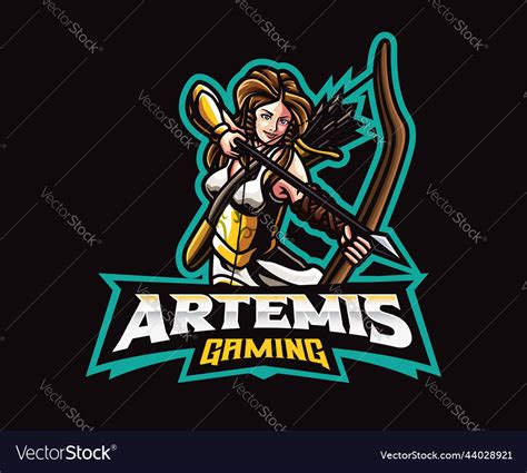 Artemis goddess mascot logo design Royalty Free Vector Image