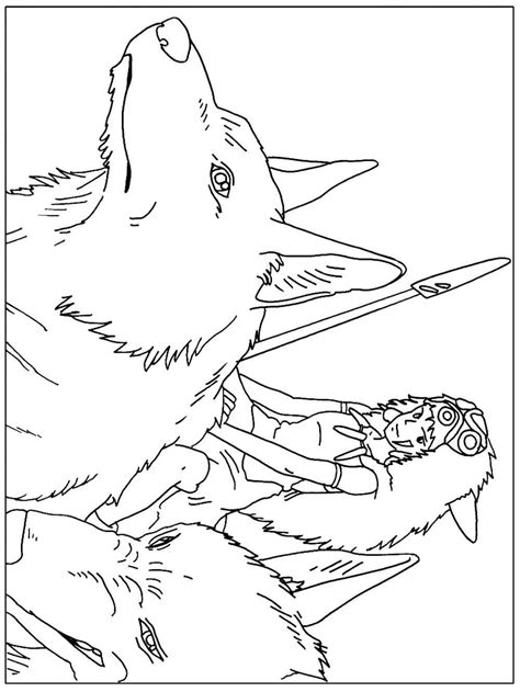 Princess Mononoke Coloring Page Coloring Home