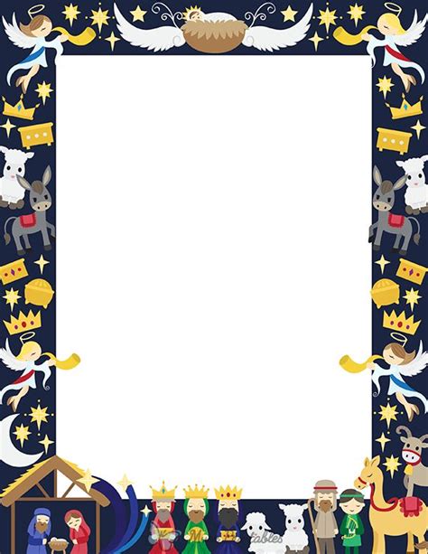 Printable Nativity Scene Page Border