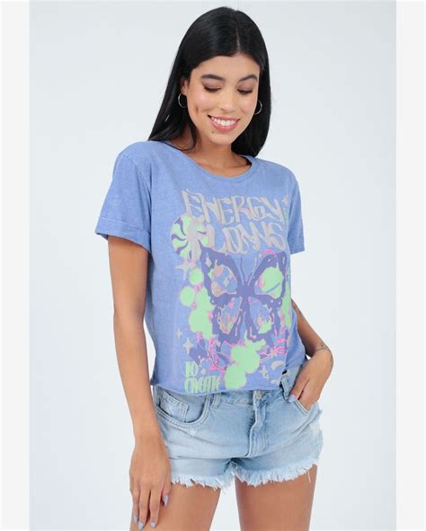 Riachuelo Blusa T Shirt Malha Estonada Borboleta