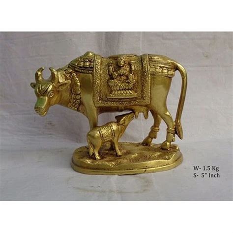 Brass Kamadhenu Cow And Calf Statue Kamdhenu Cow Statue Latest Price